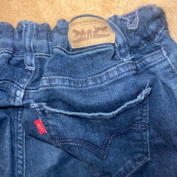 Levi Strauss Girl 18 1/2 Plus Slim Straight Stretch Adjustable Waist Denim Jeans - Picture 10 of 10